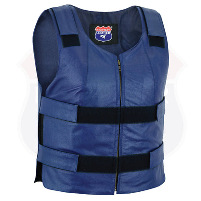 HL14945 Blue Navy Blue bulletproof leather vest - Women/Ladies