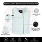 Women White Bullet proof style leather Vest for Biker club