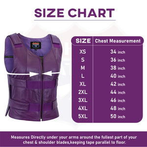 WOMEN PURPLE BULLET PROOF LEATHER VEST - PURPLE Shade # 53