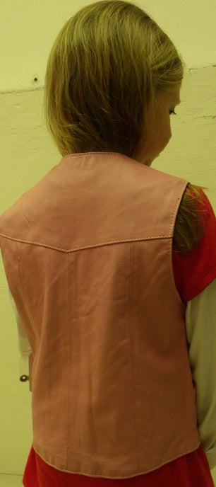 Pink Leather Kids Vest - HighwayLeather