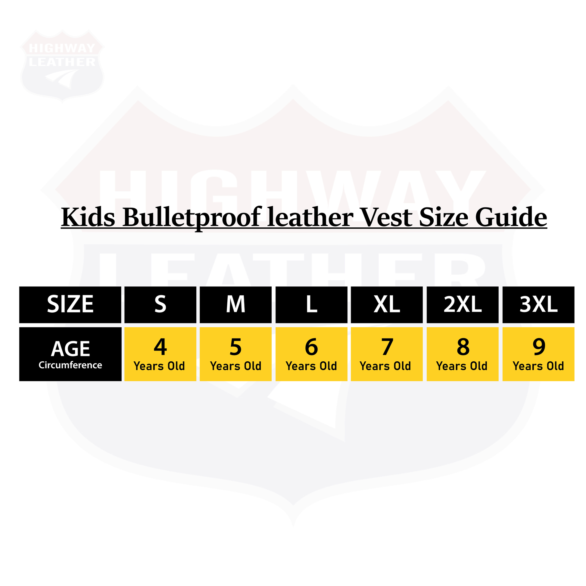 HL17965 Kid's Bulletproof Style Leather Vest - HighwayLeather