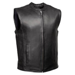 MMCC Men's Rocker Black Leather Motorcycle Vest - MMC30002 — image 1