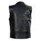 Club Vest CVM3710 Men’s Leather Black Open Neck Vest with Snap and Zip Front Closure — image 2