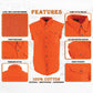 Men's Orange Lightweight Sleeveless Denim Shirt