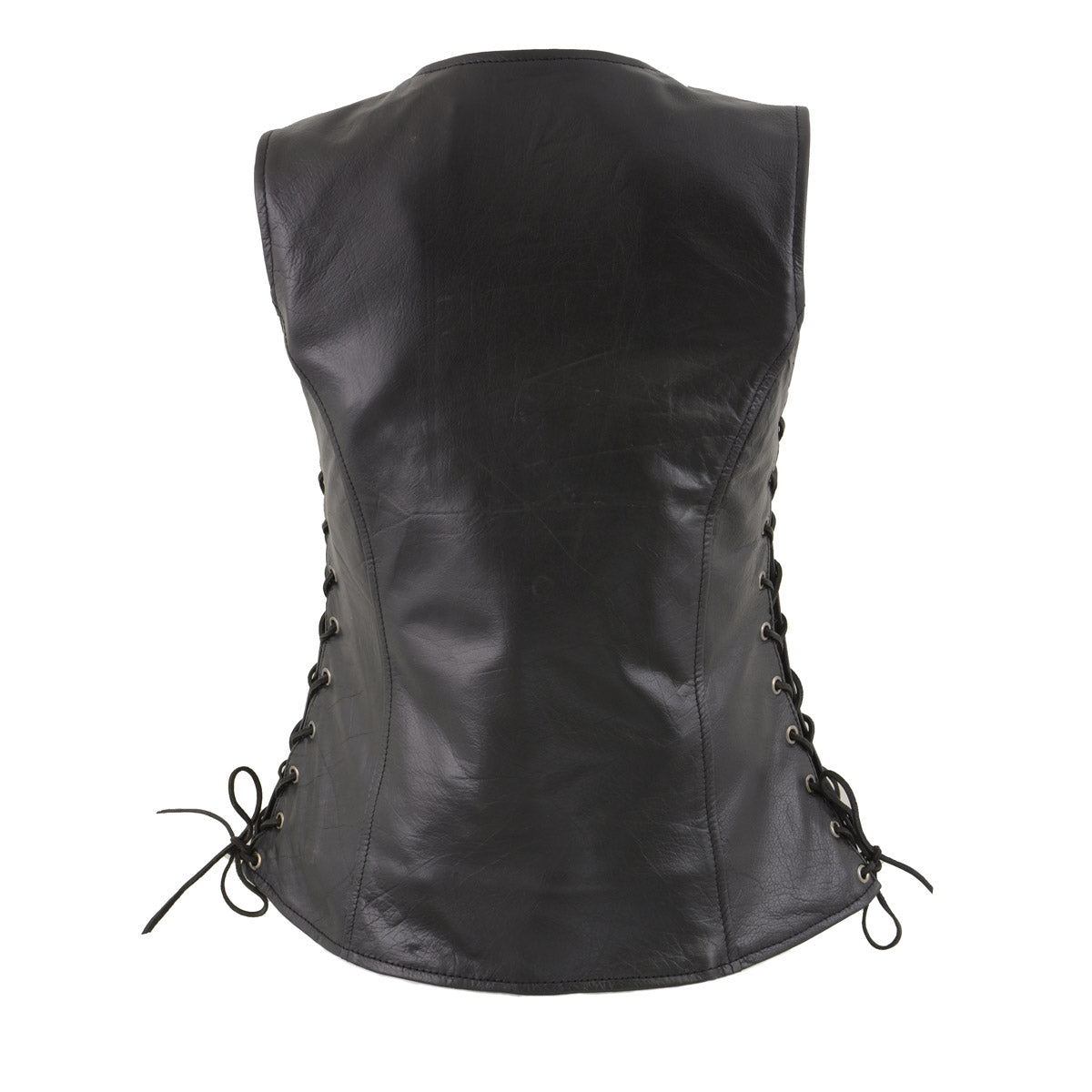 Milwaukee Leather LKL4710 Women's Black Premium Leather Motorcycle Biker Rider Vest w/ Snap Button Closure - image 5