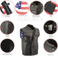 Milwaukee Leather LKM3780 Men's Black Premium Leather Motorcycle Rider Vest w/ Red Stitching and USA Inside Flag Lining — image 2