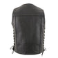 Milwaukee leather LKM3787 Men's Classic Side Laced Black Leather Motorcycle Rider Biker Vest w/ Ten Pockets — image 2