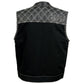 Milwaukee Leather MDM3035 Men’s Wrecker Club Vest – Black Denim & Leather, Diamond Quilt, White Stitch — image 13