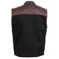 Milwaukee Leather MDM3036 Men’s Wrecker Club Vest – Black Denim & Leather, Diamond Quilt, Red Stitch — image 12
