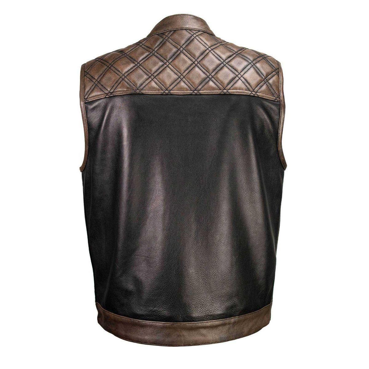 Milwaukee Leather MLM3529 Men's Black & Brown Paisley Lined Leather Vest w/ Accent Stitching & Armhole Trim — image 10