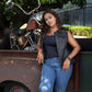 MMCC Women's Girls Club Black Leather Motorcycle Vest - MMC40005 - image 7