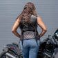 MMCC Women's Low Key Black Purple Leather Motorcycle Vest - MMC40006 - image 9