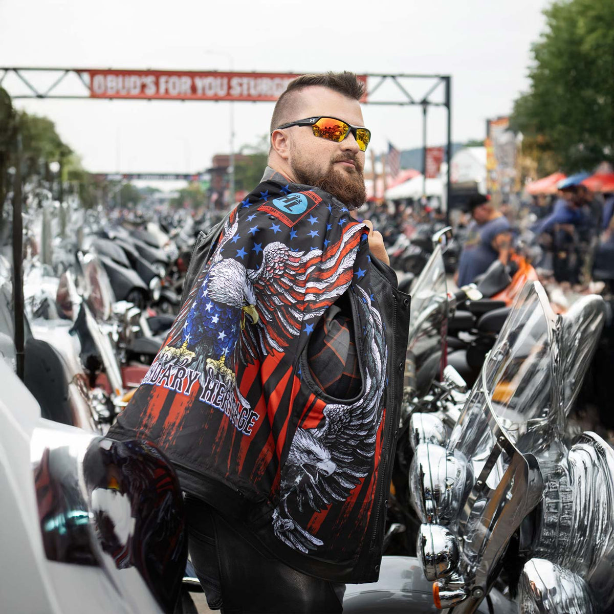 Hot Leathers VSM1052 Men's Black Patriotic Conceal and Carry Leather Vest — image 7