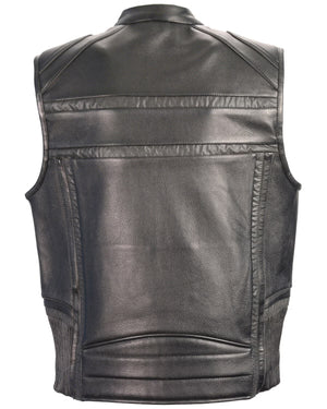 Men's Reflective Band & Piping Zipper Front Vest