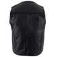 USA Leather 201 Men's Black 'Classy' Leather Motorcycle Rider Vest with Snap Button Closure — image 5