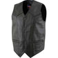 USA Leather 201 Men's Black 'Classy' Leather Motorcycle Rider Vest with Snap Button Closure — image 7