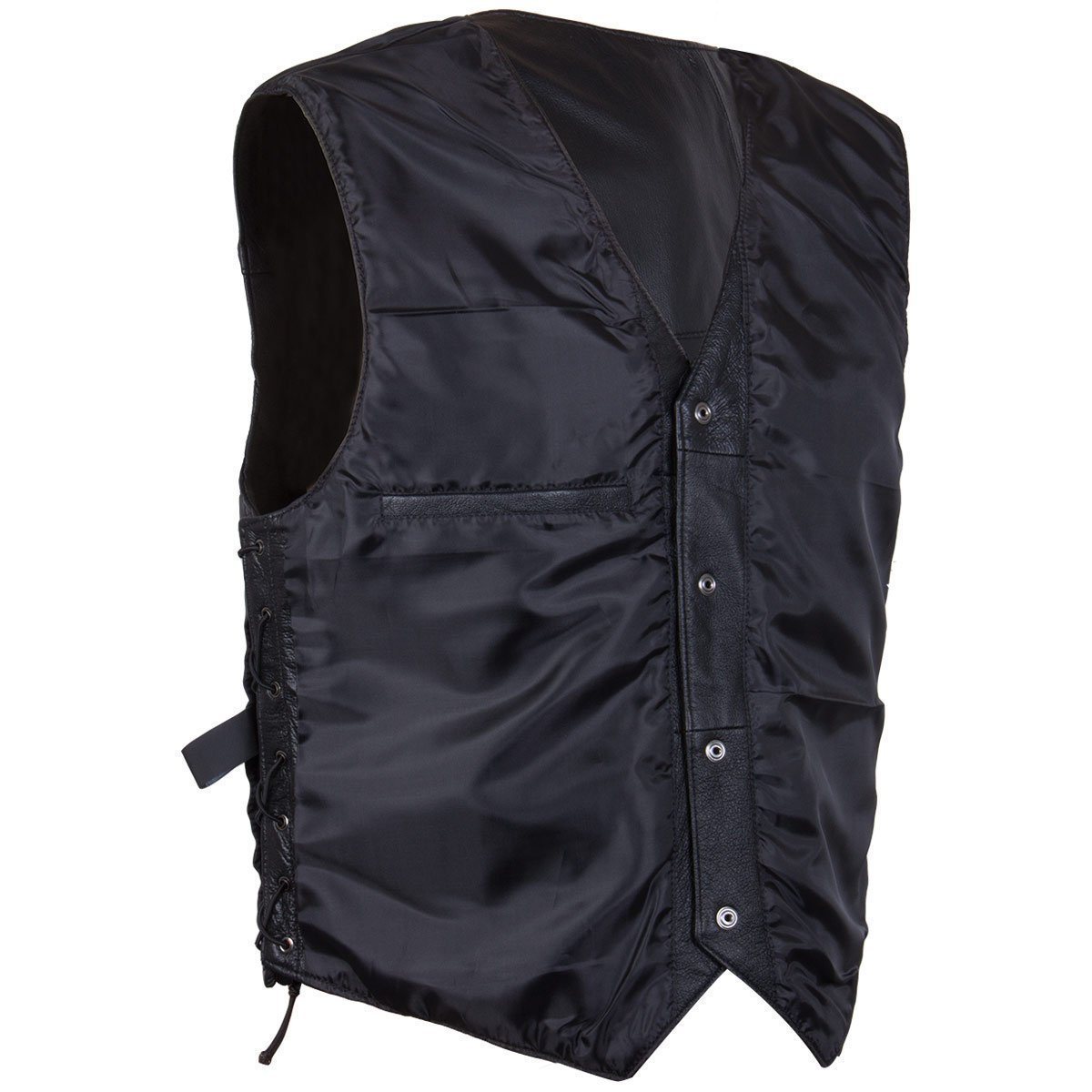 USA Leather 201L Men's Black Classic Leather Side Lace Vest — image 6