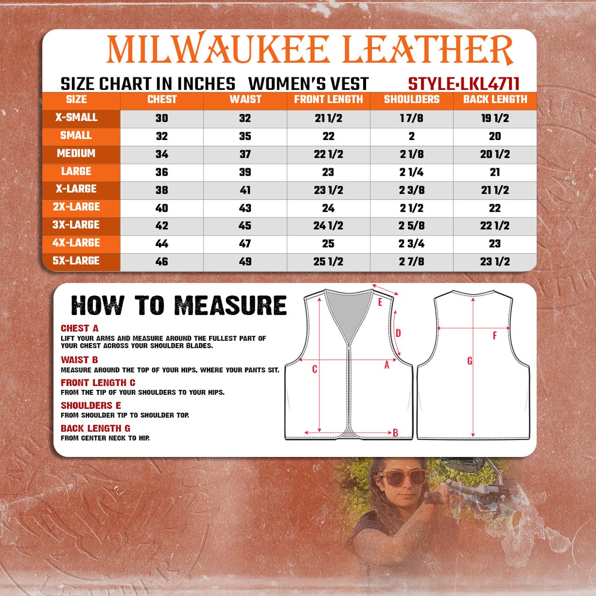 Milwaukee Leather LKL4711 Women's Black Premium Leather Motorcycle Vest with Side Lace Adjustment - image 3