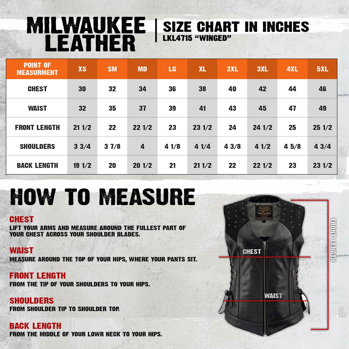Milwaukee Leather Women's Winged Black Studded Leather Motorcycle Vest with Reflective Wings - LKL4715 - image 3