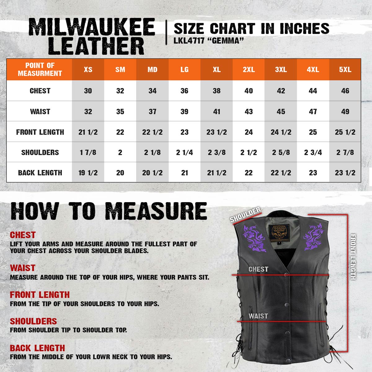 Milwaukee Leather Women's Gemma Black/Purple Leather Motorcycle Vest with Side Laces - LKL4717 - image 3