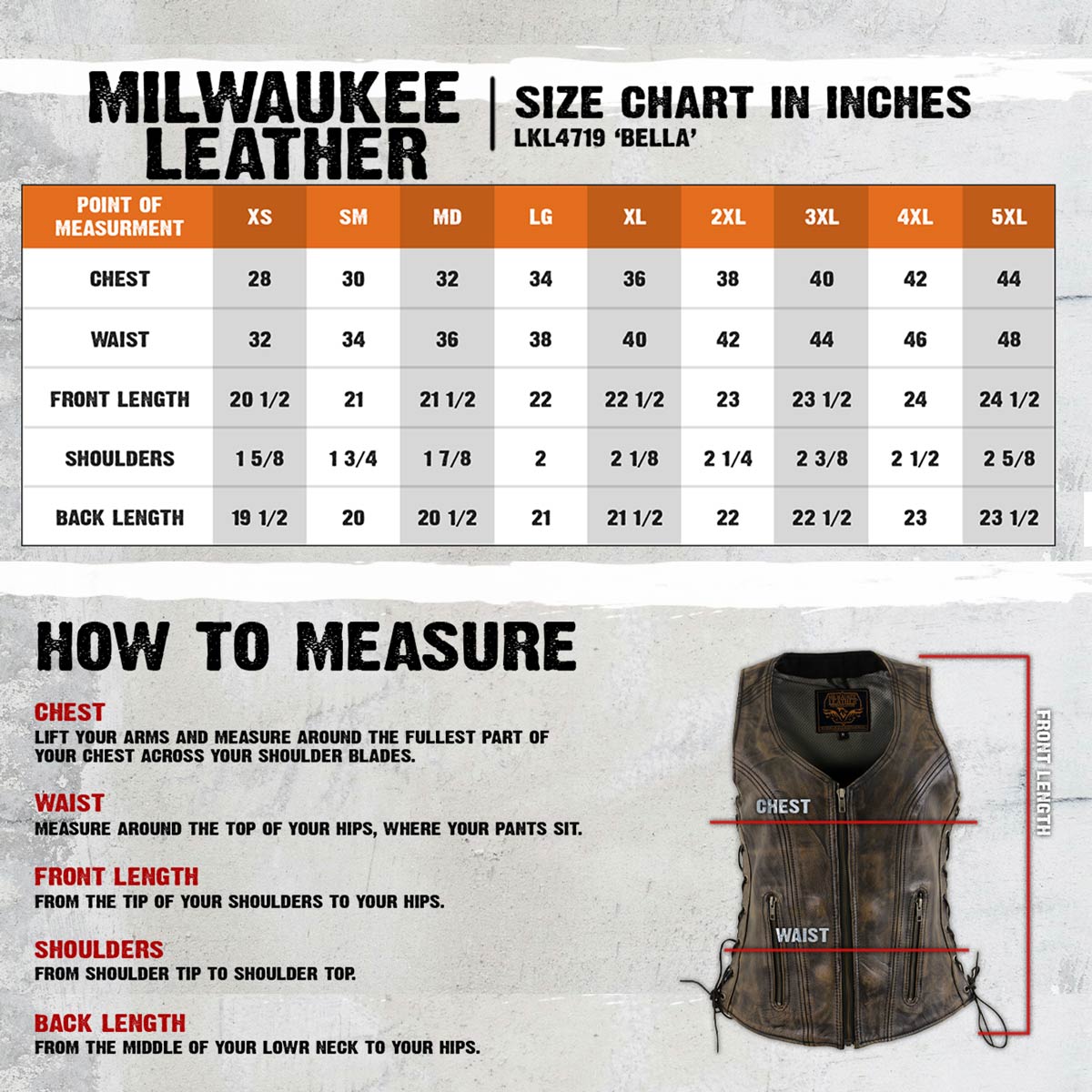 Milwaukee Leather Women's Bella Distressed Brown Leather Motorcycle Vest with Side Laces - LKL4719 - image 3