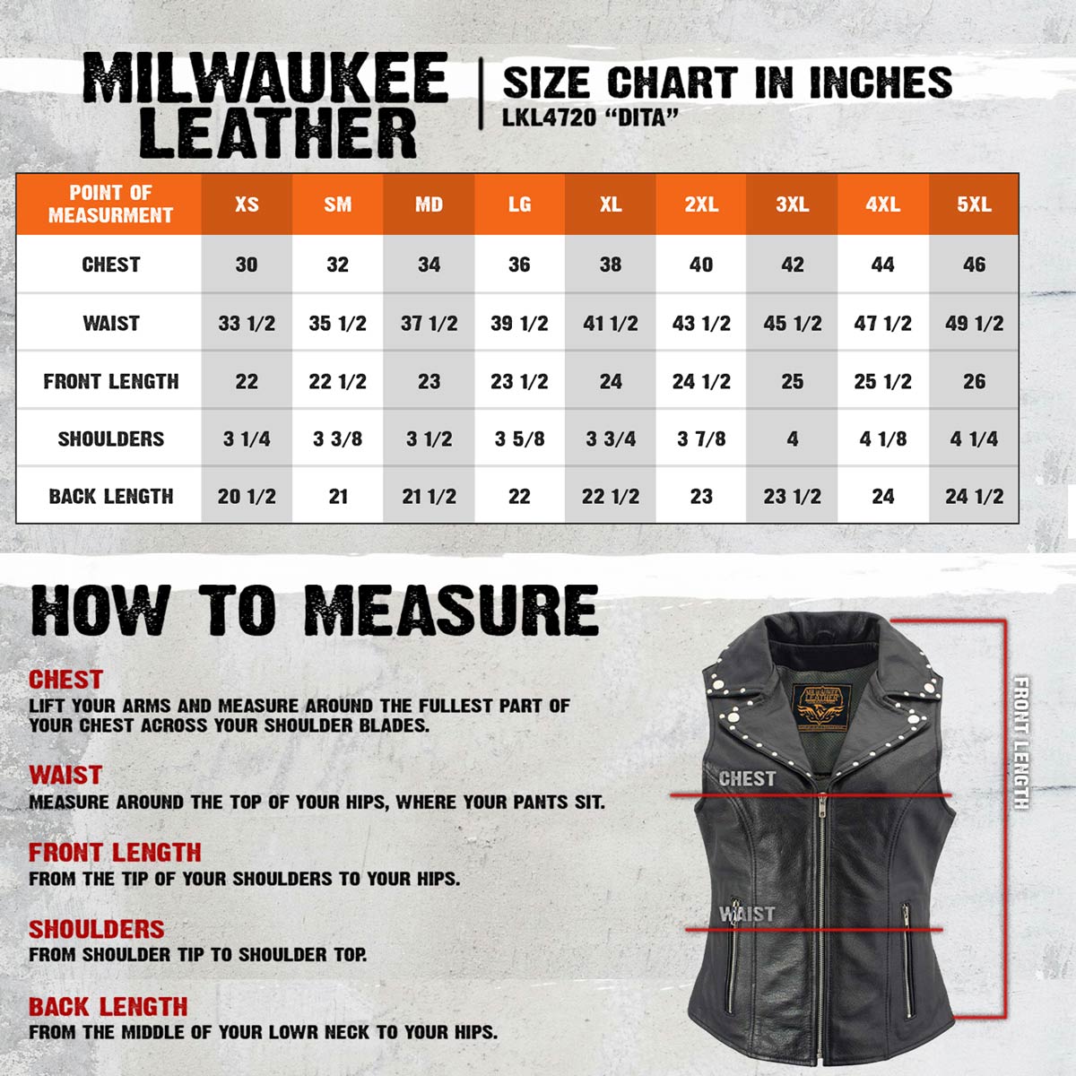Milwaukee Leather Women's Dita Black Motorcycle Leather Vest w/ Riveted Lapel Collar - LKL4720 - image 3