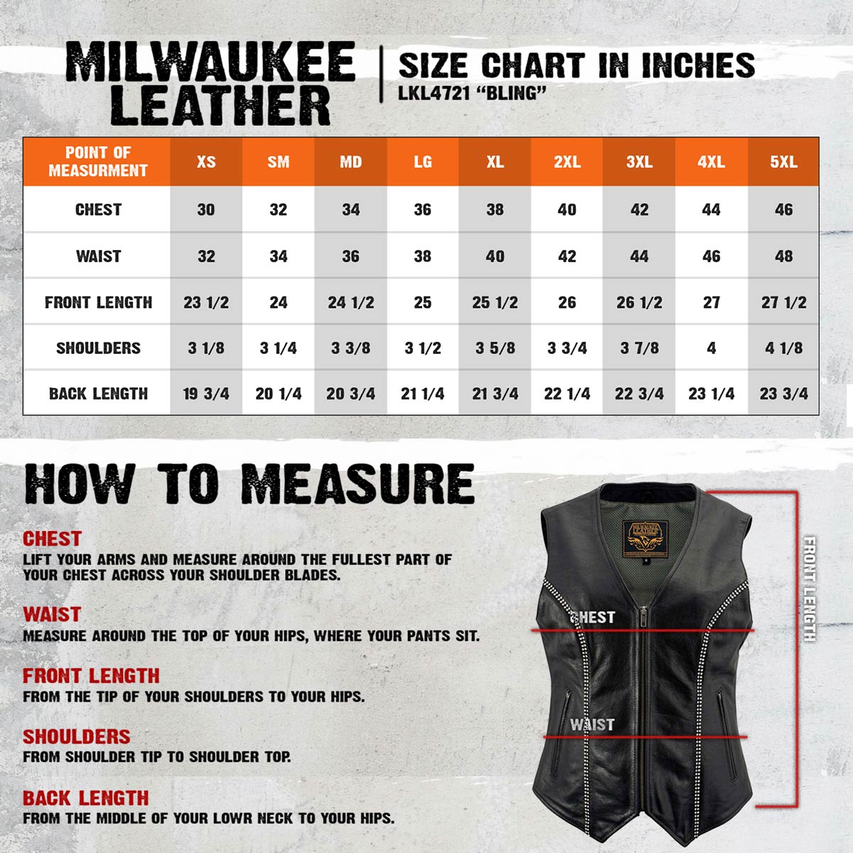 Milwaukee Leather Women's 'Bling' Black Leather V-Neck Motorcycle Rider Vest with Rhinestone Detail - LKL4721 - image 3