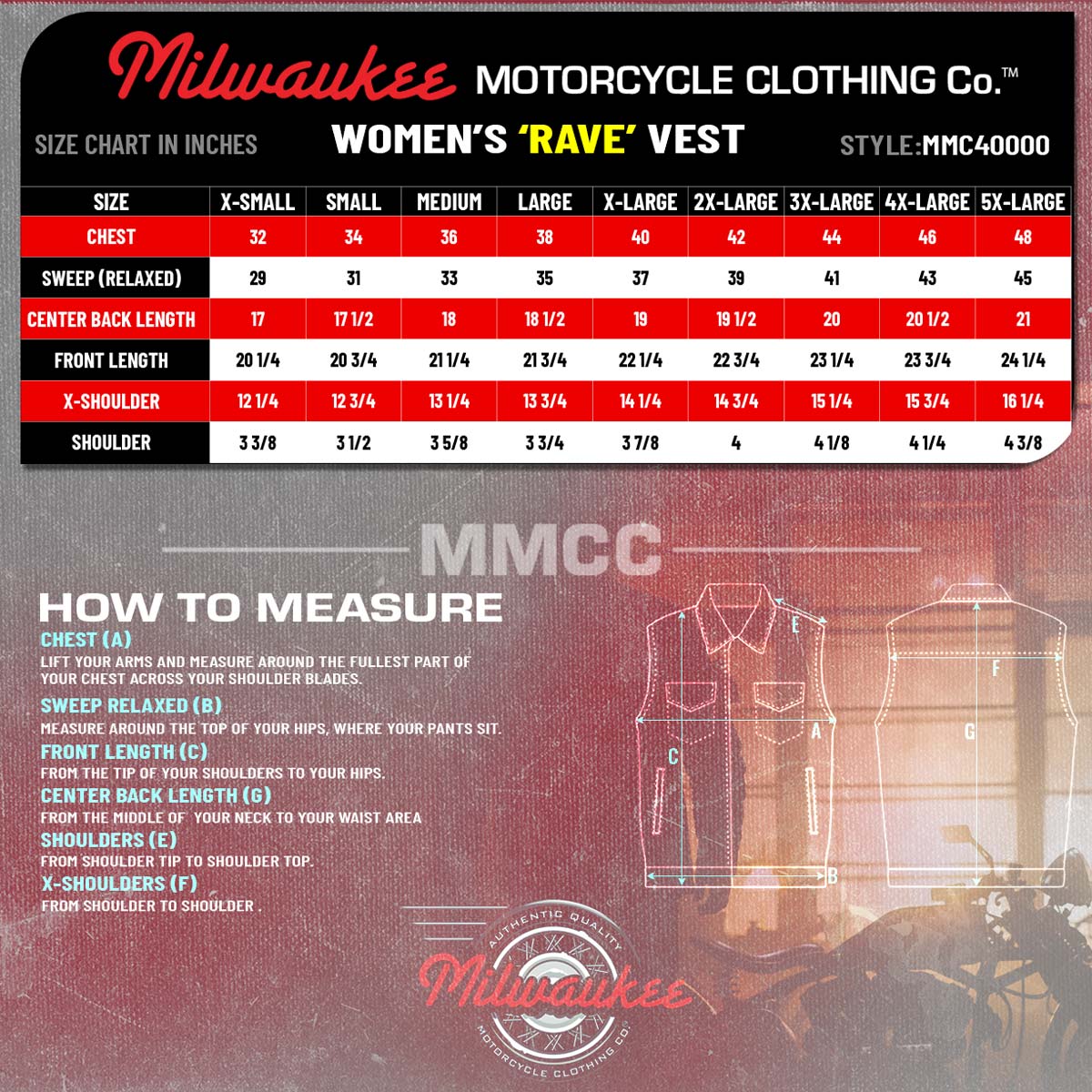 MMCC Women's Rave Black Leather Motorcycle Vest - MMC40000 - image 3