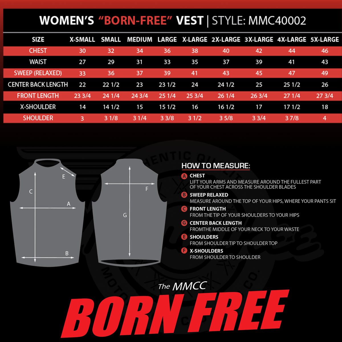 MMCC Women's Born Free Black Leather Motorcycle Vest - MMC40002 - image 3