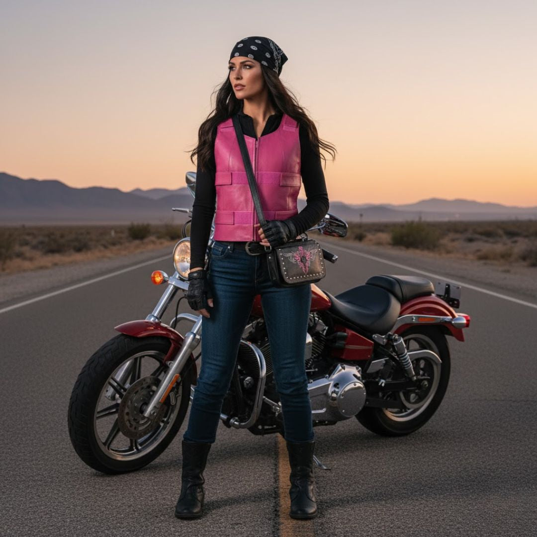 Hot Pink Ladies Vest & Bag Duo – Perfect Matching Outfit Set