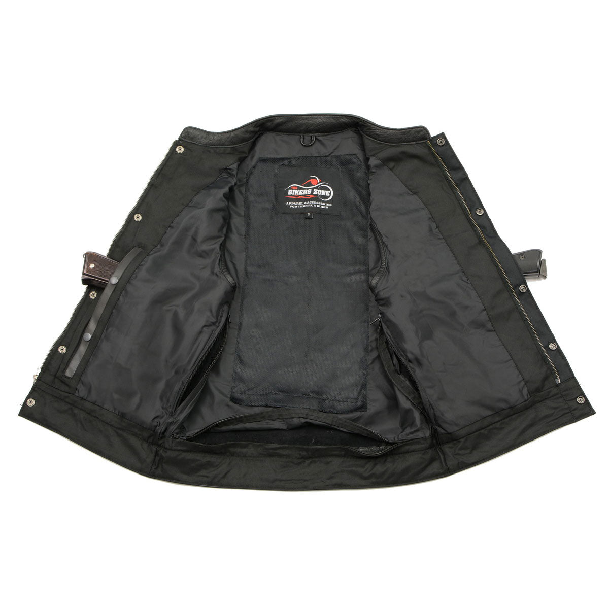 Men’s Premium Cowhide Leather Club Style Motorcycle Biker Riding Vest BZ6410 — image 4