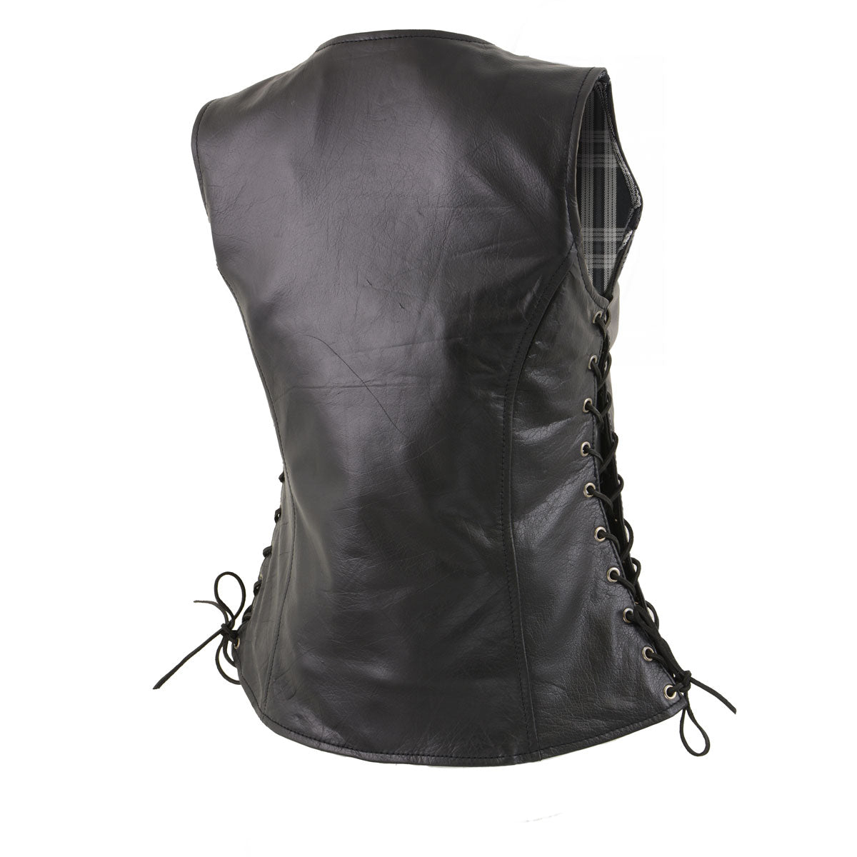 Milwaukee Leather LKL4710 Women's Black Premium Leather Motorcycle Biker Rider Vest w/ Snap Button Closure - image 8