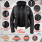 Milwaukee Leather Women's Tara Black Leather Motorcycle Rider 2-in-1 Convertible Hoodie Jacket Vest - LKL4712 - image 5