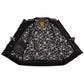 Milwaukee Leather MDM3035 Men’s Wrecker Club Vest – Black Denim & Leather, Diamond Quilt, White Stitch — image 4