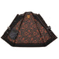 Milwaukee Leather MDM3037 Men’s Wrecker Club Vest – Black Denim & Leather, Diamond Quilt, Orange Stitch — image 4