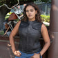 MMCC Women's Girls Club Black Leather Motorcycle Vest - MMC40005 - image 9