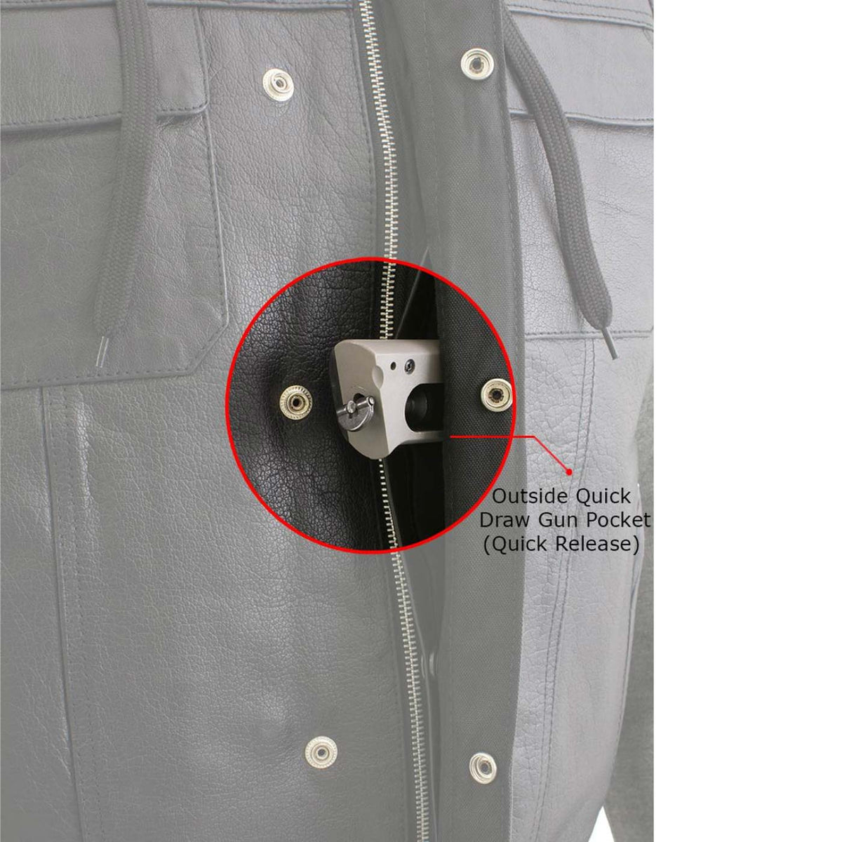 Milwaukee Leather LKM3785 Men's 2 in 1 Classic Black Premium Leather Motorcycle Hoodie Jacket w/ Convertible Vest — image 4