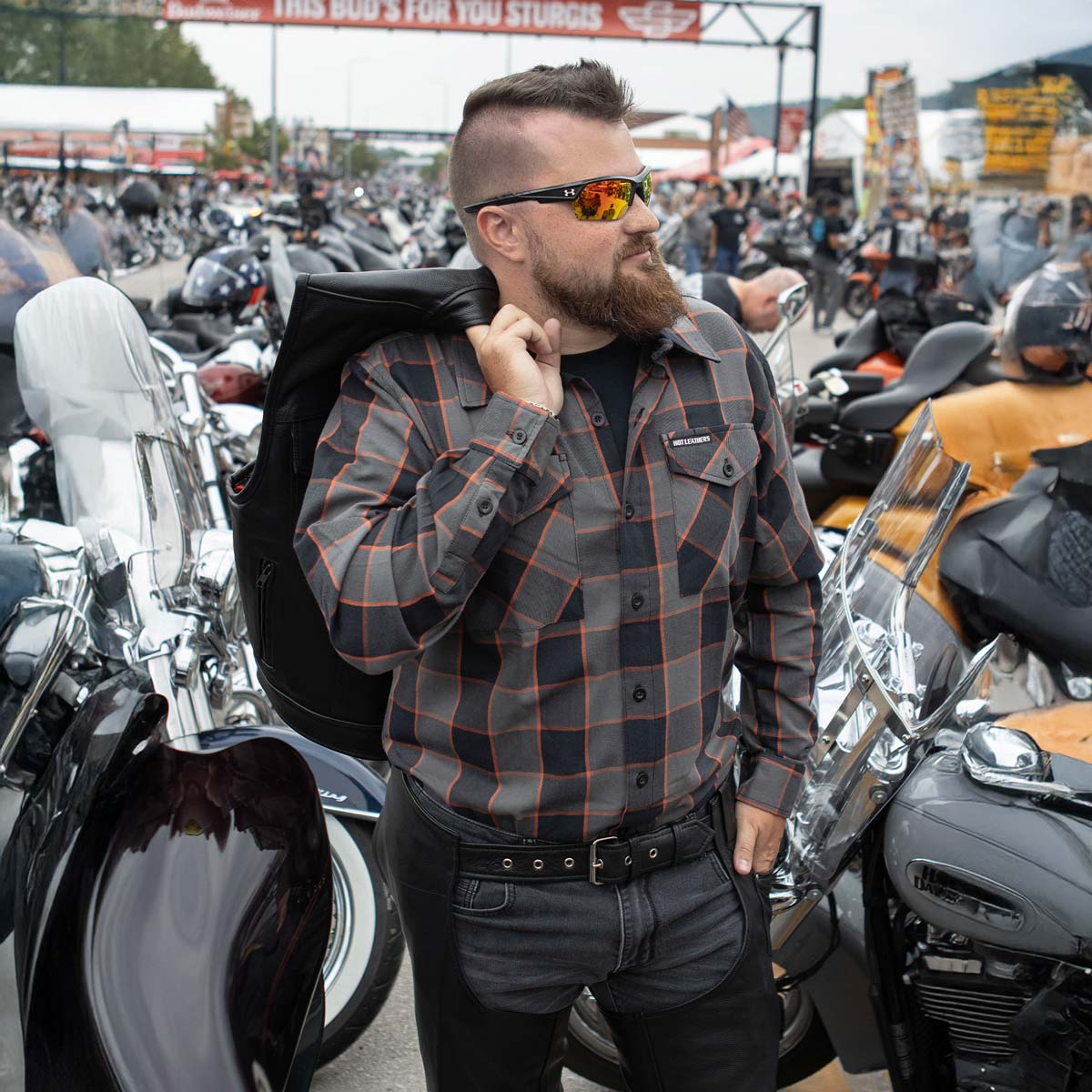 Hot Leathers VSM1052 Men's Black Patriotic Conceal and Carry Leather Vest — image 8