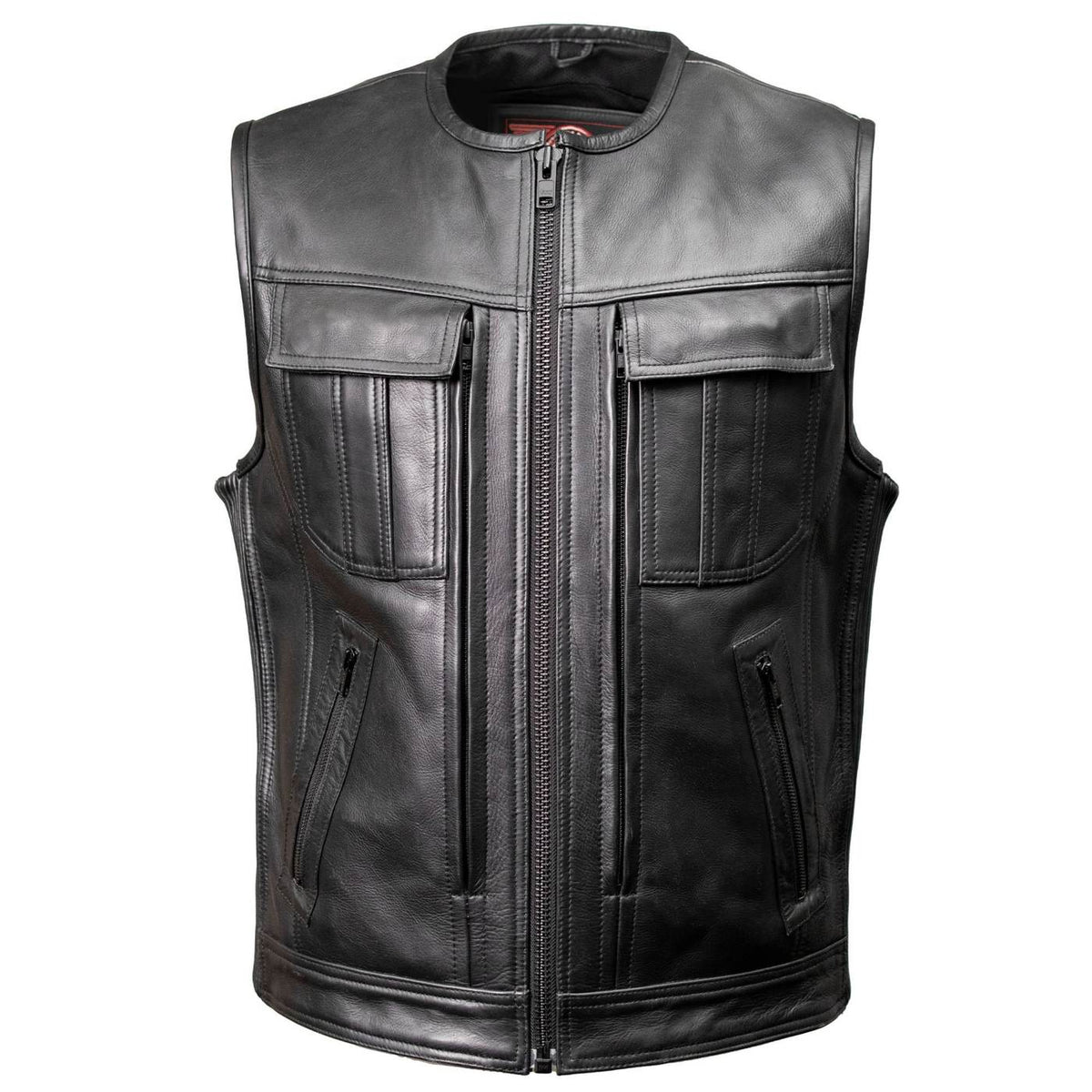 MMCC Men's Quick Draw Black Leather Motorcycle Vest - MMC30001 — image 15