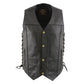 Milwaukee leather LKM3787 Men's Classic Side Laced Black Leather Motorcycle Rider Biker Vest w/ Ten Pockets — image 6