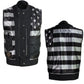Milwaukee Leather LKM3784 Men's Classic Black Leather Motorcycle Rider Vest Stars and Stripes Design w/ USA Flag Liner — image 6
