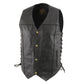 Milwaukee leather LKM3787 Men's Classic Side Laced Black Leather Motorcycle Rider Biker Vest w/ Ten Pockets — image 7
