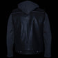 Milwaukee Leather LKM3785 Men's 2 in 1 Classic Black Premium Leather Motorcycle Hoodie Jacket w/ Convertible Vest — image 7