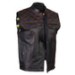 Milwaukee Leather LKM3782 Men's Classic Black Premium Leather Motorcycle Vest with USA Flag Liner — image 6