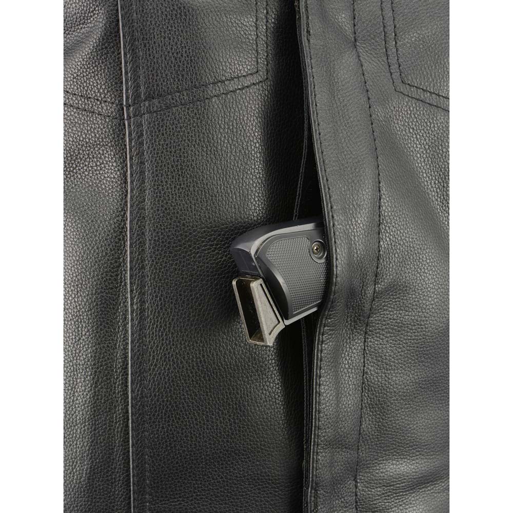 Men’s Premium Cowhide Leather Club Style Motorcycle Biker Riding Vest BZ6410 — image 6
