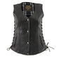 Milwaukee Leather LKL4710 Women's Black Premium Leather Motorcycle Biker Rider Vest w/ Snap Button Closure - image 10