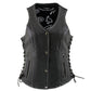 Milwaukee Leather LKL4711 Women's Black Premium Leather Motorcycle Vest with Side Lace Adjustment - image 7