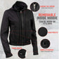 Milwaukee Leather Women's Tara Black Leather Motorcycle Rider 2-in-1 Convertible Hoodie Jacket Vest - LKL4712 - image 7