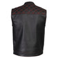Milwaukee Leather LKM3782 Men's Classic Black Premium Leather Motorcycle Vest with USA Flag Liner — image 7
