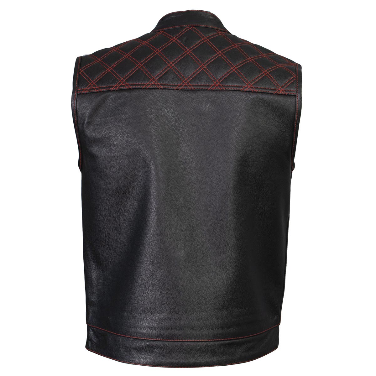 Milwaukee Leather LKM3782 Men's Classic Black Premium Leather Motorcycle Vest with USA Flag Liner — image 7